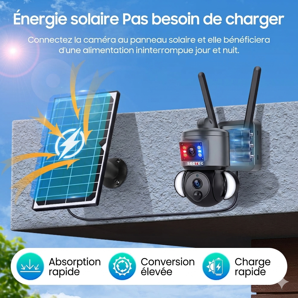 Caméra vidéo-surveillance solaire